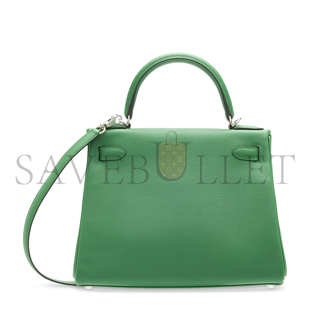HERMÈS A CACTUS EVERCOLOR LEATHER RETOURNÉ KELLY 25 WITH PALLADIUM HARDWARE (25*17*7cm)